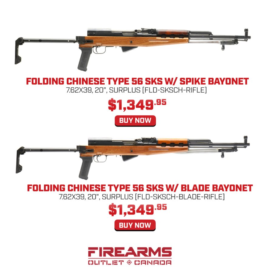 Folding Chinese Type 56 SKS w/ Blade or Spike Bayonet - 7.62