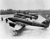 ___De Havilland DH88 Comet Racer - G-ACSP (E1) Black Magic 1st aircraft ground view with G-ACS...jpg